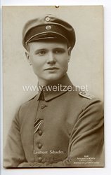 Fliegerei 1. Weltkrieg - Fotopostkarte  - Deutsche Fliegerhelden " Leutnant Schäfer "