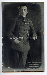 Fliegerei 1. Weltkrieg - Fotopostkarte  - Deutsche Fliegerhelden " Oberleutnant Freiherr von Althaus "