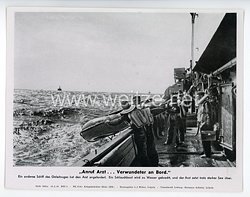 III. Reich - gedrucktes Pressefoto " Anruf Arzt ... Verwundeter an Bord " 10.2.1944