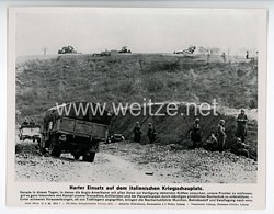 III. Reich - gedrucktes Pressefoto " Harter Einsatz auf dem italienischen Kriegsschauplatz " 27.6.1944