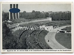 III. Reich - Propaganda-Postkarte - " Reichsparteitag Nürnberg 1936 - Appell der SA, SS und des NSKK in der Luitpoldarena ( Die Fahnenabteilungen vor der Haupttribüne ) "
