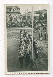 Allgemeine-SS Foto, Männer eines SS-Sturm im Traditionsanzug angetreten