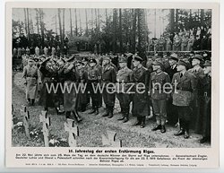 III. Reich - gedrucktes Pressefoto " 25. Jahrestag der ersten Erstürmung Rigas " 6.6.1944