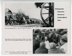 III. Reich - gedrucktes Pressefoto " Volksdeutsche Kolonisten kehren aus Sowjetrußland heim " 27.6.1944