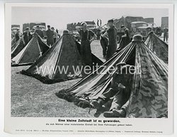III. Reich - gedrucktes Pressefoto " Eine kleine Zeltstadt ist es geworden " 16.5.1944