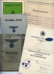 Heer - Dokumentengruppe für einen späteren Obergefreiten der 2./4.Rgt. " Brandenburg ", der 1944 in Kroatien gefallen ist.