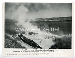 III. Reich - gedrucktes Pressefoto " Anschießen einer Küstenbatterie auf Kreta " 14.5.1943
