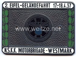 NSKK - nichttragbare Teilnehmerplakette - " Motorbrigade Westmark 2. Eifel-Geländefahrt 17.-18.4.1937 "