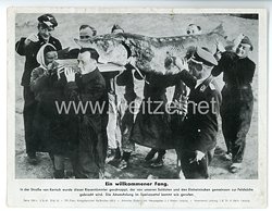 III. Reich - gedrucktes Pressefoto " Ein willkommener Fang " 3.9.1943