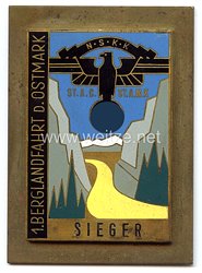 NSKK - nichttragbare Siegerplakette - " 1. Berglandfahrt d. Ostmark ST.A.C. ST.A.M.K. Sieger "