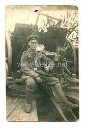 1. Weltkrieg Deutsches Heer Foto, Feldkanone in Stellung