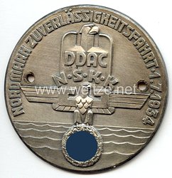 NSKK / DDAC - nichttragbare Teilnehmerplakette - " Nordmark Zuverlässigkeitsfahrt 1.7.1934 "