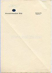 Luftwaffe - Generalfeldmarschall Erhard Milch - sein persönliches Briefpapier 