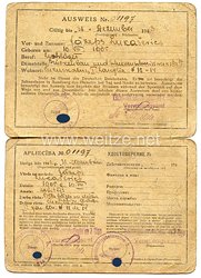 III. Reich / Lettland - Eisenbahndirektion Riga - Ausweis für einen Mann des Jahrgangs 1905 in der Deutschen Reichsbahn