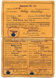 III. Reich / Weißrussland - Eisenbahndirektion-Ausbesserungswerk Brest-Litowsk - Ausweis für eine Frau des Jahrgangs 1912 in der Deutschen Reichsbahn