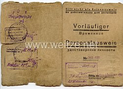 III. Reich / Weißrussland - Bürgermeister der Stadt Borrisow - Vorläufiger Personalausweis für eine Jungen des Jahrgangs 1926