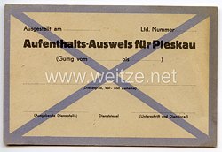 III. Reich / Russland - Aufenthalts-Ausweis für Pleskau
