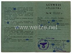 Waffen-SS - Lettische Freiwilligen-Legion - Ausweis der Waffen-SS " Ostland "