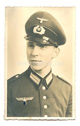 Wehrmacht Heer Portraitfoto, Soldat mit Schirmmütze