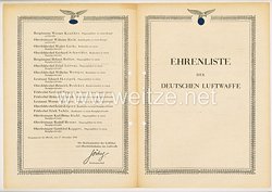 Ehrenliste der Deutschen Luftwaffe - Ausgabe vom 17. November 1941