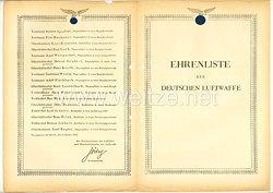 Ehrenliste der Deutschen Luftwaffe - Ausgabe vom 5. Oktober 1942