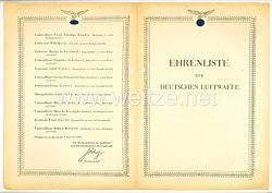 Ehrenliste der Deutschen Luftwaffe - Ausgabe vom 9. November 1942