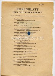 Ehrenblatt des deutschen Heeres - Ausgabe vom 25. September 1944