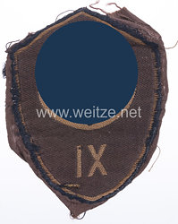 RAD weiblich Ärmelschild "IX" für Frauen im Rang Stabsführerin, Stabsober- und Stabshauptführerin getragen