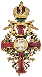 Österreich K.u.K. Monarchie Franz-Joseph Orden Offizierskreuz mit Kriegsdekoration und Schwertern