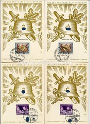 III. Reich - 4 farbige Propaganda-Postkarten - " Tag der Briefmarke 11. Januar 1942 "