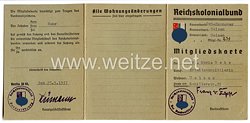 Reichskolonialbund - Gauverband Ost-Hannover Ortsverband Uelzen - Mitgliedskarte