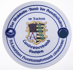 Ehrenschale aus Meißner Porzellan "Der Stahlhelm - Bund der Frontsoldaten - 10 Jahre Landesverband Sachsen"