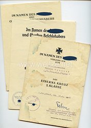 Luftwaffe - Urkundentrio für einen späteren Oberfahrmeister der 1./Kraftwagen-Transport-Regiment 5 (Speer) der Luftwaffe