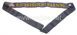 USA Marine Mützenband "SS President Harding", durch die Luftwaffe am 14. Mai 1940 versenkt 