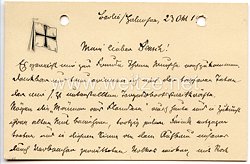 1. Weltkrieg Kaiserliche Marine - Originalunterschrift von Admiral Ludwig v. Schröder auf einer Briefkarte