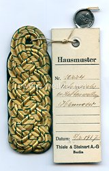 III. Reich Einzel Schulterstück eines Beamten der Haft-Verwaltung Hannover 