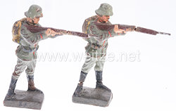 Lineol - Heer 2 Soldaten mit Tornister stehend schießend