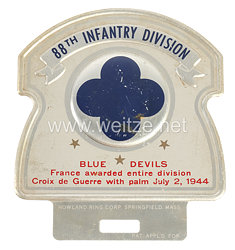 USA World War 2: Blue Devils 88th Infantry Division Plaque for a Veteran   