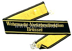Deutsche Reichsbahn Ärmelband "Wehrmacht-Verkehrsdirektion Brüssel"