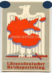 III. Reich - farbige Propaganda-Postkarte - " 1. Grossdeutscher Reichsparteitag "