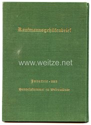III. Reich - Industrie- und Handelskammer zu Wesermünde - Kaufmannsgehilfenbrief