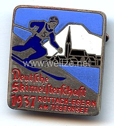 III. Reich - Offizielles Teilnehmerabzeichen " Deutsche Skimeisterschaft 1937 Rottach-Egern am Tegernsee "