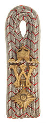 Hessen 1. Weltkrieg Einzel Schulterstück für einen Oberleutnant im Infanterie-Regiment Kaiser Wilhelm (2. Großherzoglich Hessisches) Nr. 116