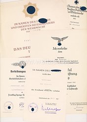 Luftwaffe - große Dokumentengruppe des Deutschen Kreuz in Gold Trägers Hauptmann Paul Hoser als Sturzkampfflieger