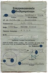 SS-Verfügungstruppe Truppenausweis für einen Staffelanwärter SS-Panzer-Abwehr-Abteilung