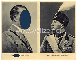 III. Reich - Propaganda-Postkarte - " Der Führer Adolf Hitler - Der Duce Benito Mussolini "