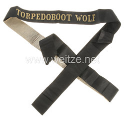 Reichsmarine Mützenband "Torpedoboot Wolf"