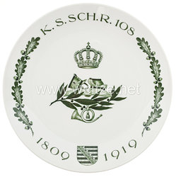Ehrenschale aus Meißner Porzellan des "Königlich Sächsischen Schützen Regiments Nr. 108"