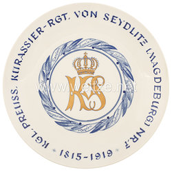 Ehrenschale aus Meißner Porzellan des "Königlich Preußischen Kürassier-Rgt. von Seydlitz (Magdeburg.) Nr. 7"