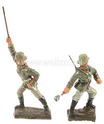 Lineol - Heer Sturmoffizier und Soldat Handgranate werfend